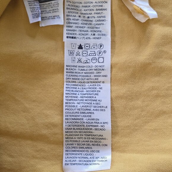 Levi's Relaxed Fit Shirt Mens L Mustard Yellow LS Cotton Buttons Pockets Western - Picture 12 of 16